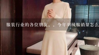 服装行业的各位朋友。今年羽绒服销量怎么样？